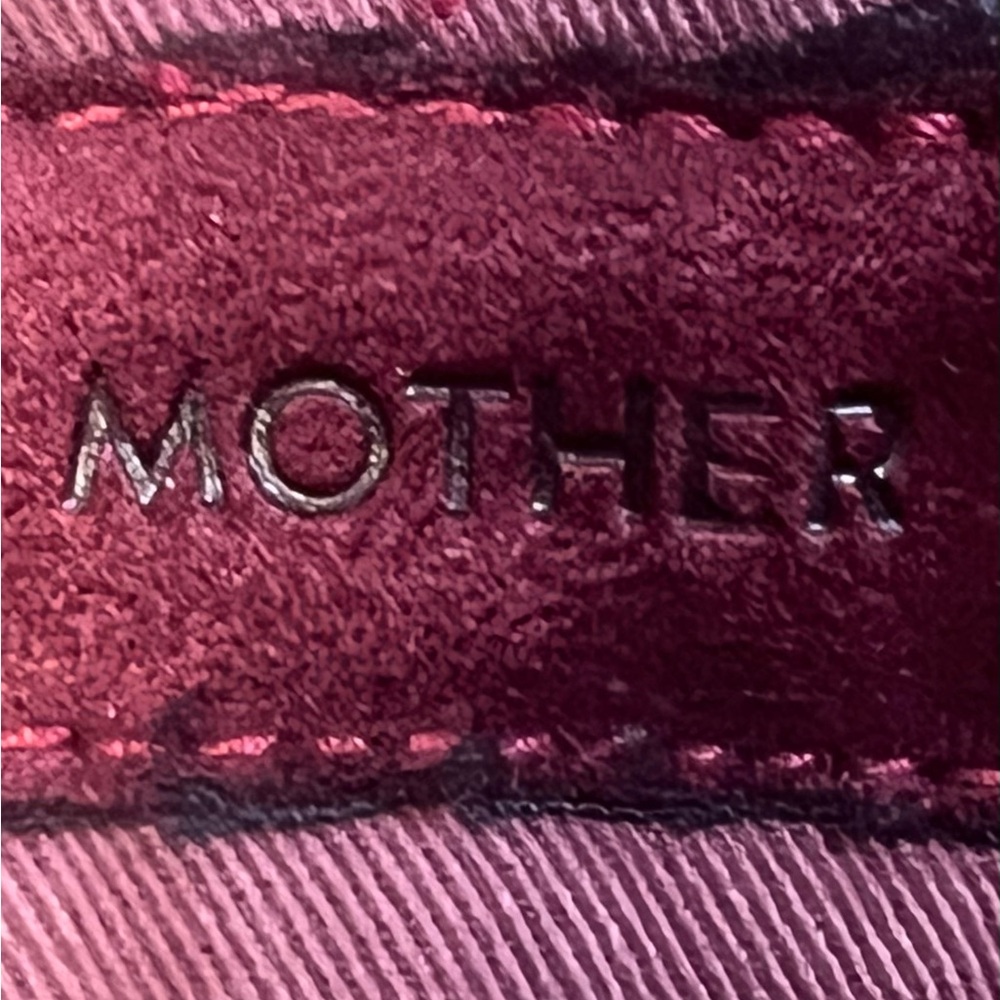 MOTHER The Shaker Metallic-Stripe Cropped Frayed Merlot Sporty Luxe Style Pants - Picture 13 of 16